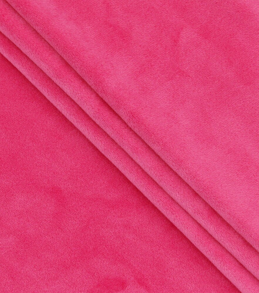 Solid Pure Plush Fleece Fabric, Pink, swatch, image 3