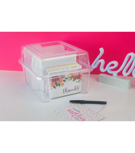 Greeting Card Organizer Box With Dividers 