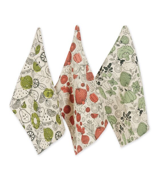 Design Imports Recycled Cotton Waffle Kitchen Towels 6-pack