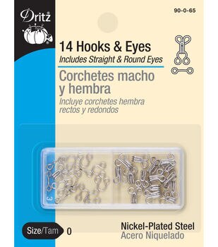 Dritz Hooks and Eyes, Size 1 and 2, White, 20 Count Hooks & Eyes :  : Home