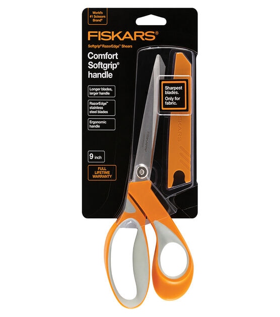 Fiskars Scissors: Stainless Steel Blade - Right Hand, Bent Handle, Bubble Wrap, Craft, Paper, String & Tape | Part #01-004761J