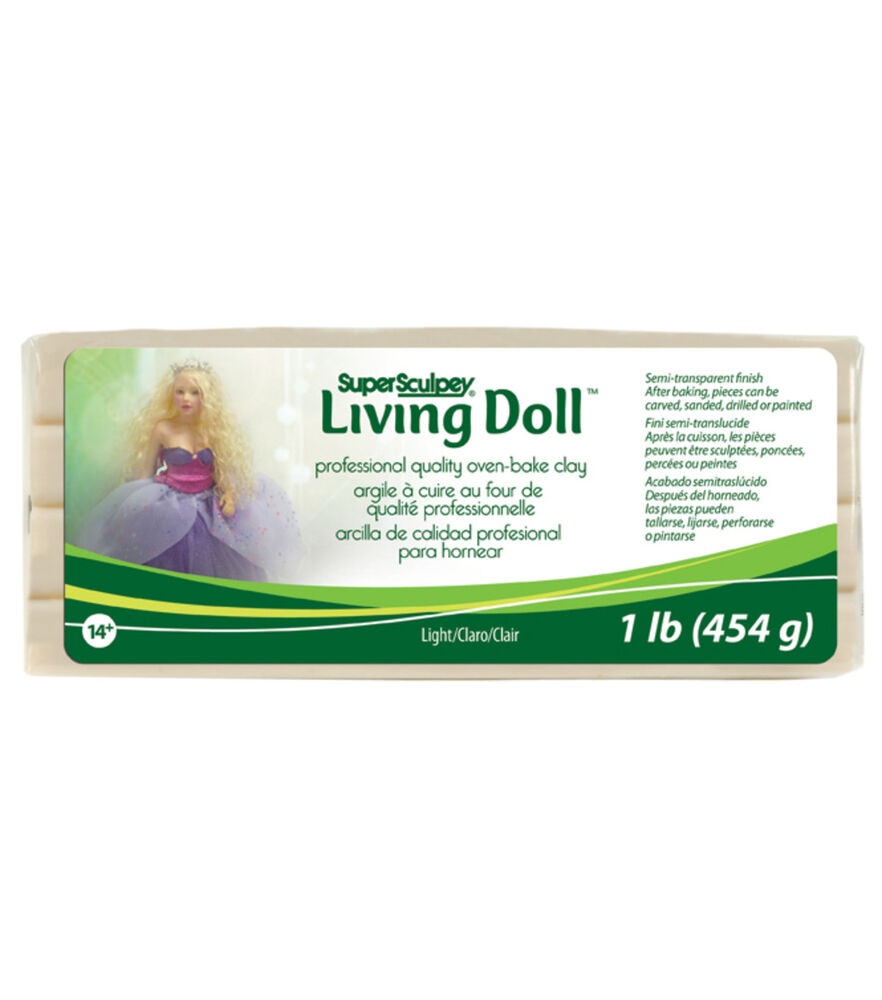 Super Sculpey Living Doll Beige 454g 1lb, Oven-bake Polymer Clay 