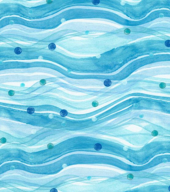 Robert Kaufman Teal Ocean Waves Cotton Fabric by Keepsake Calico