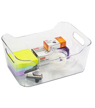 Simplify 14 x 6 Clear Plastic Storage Bin