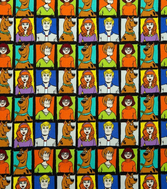 Scooby Doo Profile Blocks Cotton Fabric, , hi-res, image 2