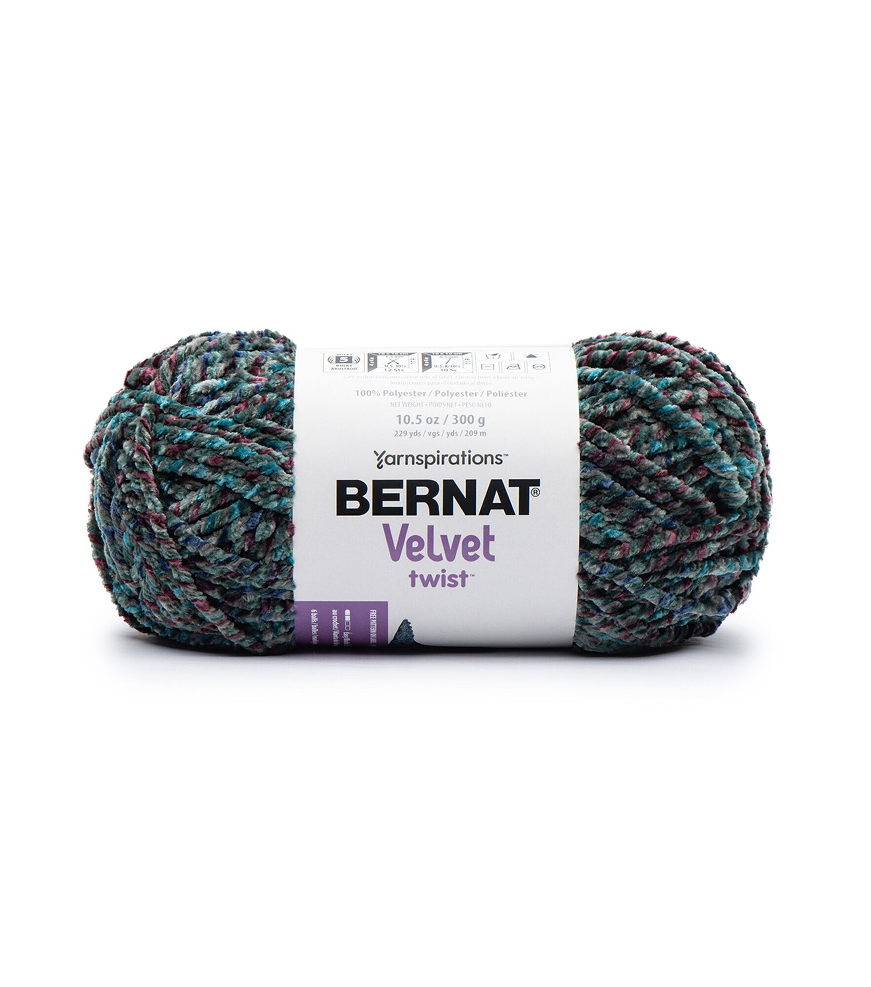 Bernat Velvet Twist 229yds Bulky Polyester Yarn, Alluring Peacock, hi-res