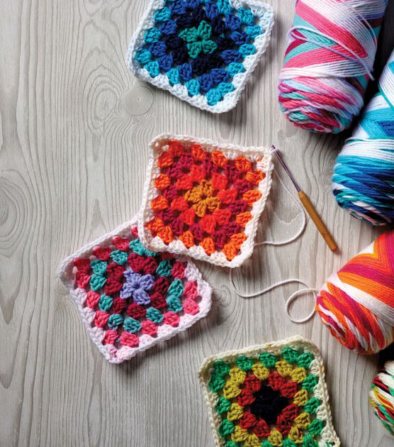 Review of Red Heart Granny Square yarn. #yarnspirations #redheart