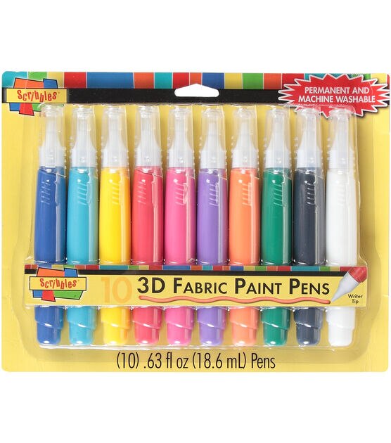 Fabric Paint Pens MULTI 3D 10 PACK – Scribbles Crafts – Brooklyn's Premier  Crafting Resource