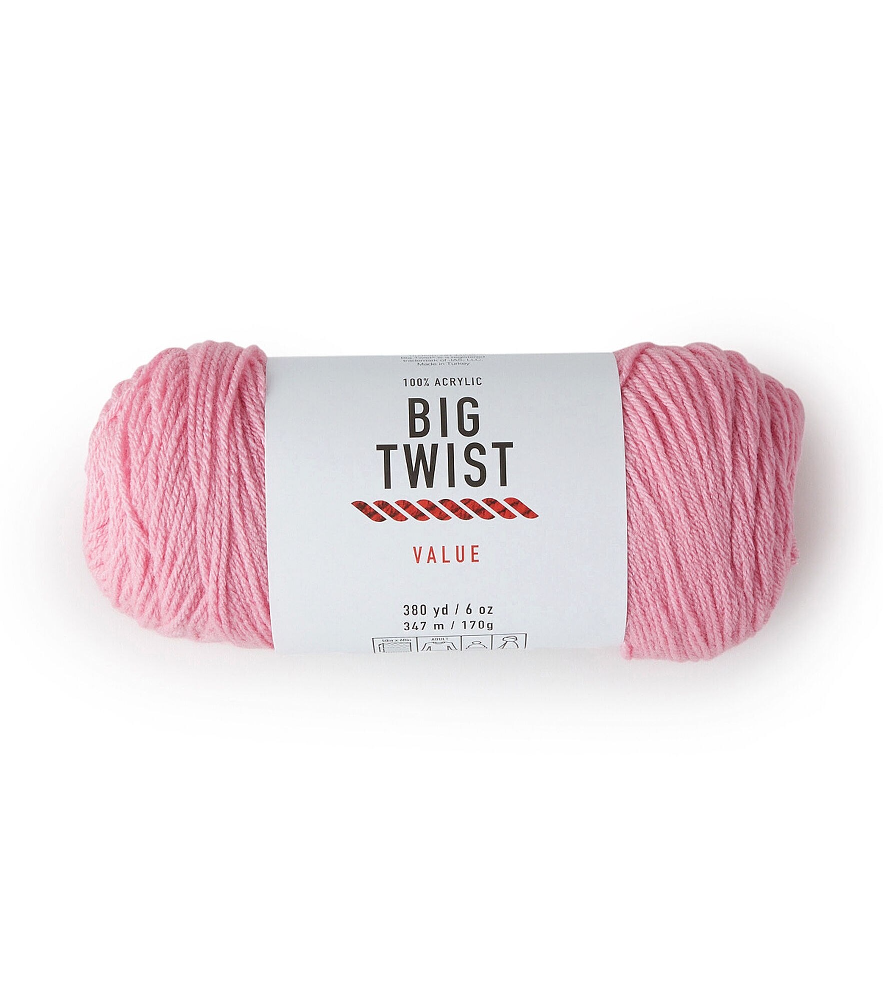 Value 380yd Worsted Acrylic Yarn by Big Twist, Medium Rose, hi-res