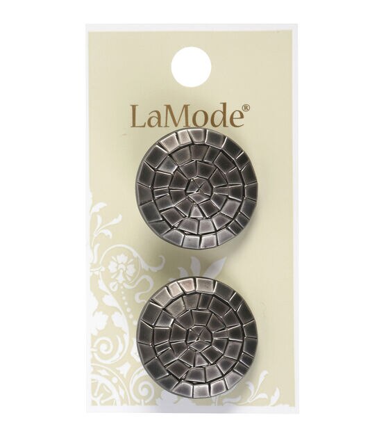 La Mode 1" Gunmetal Shank Buttons 2pk