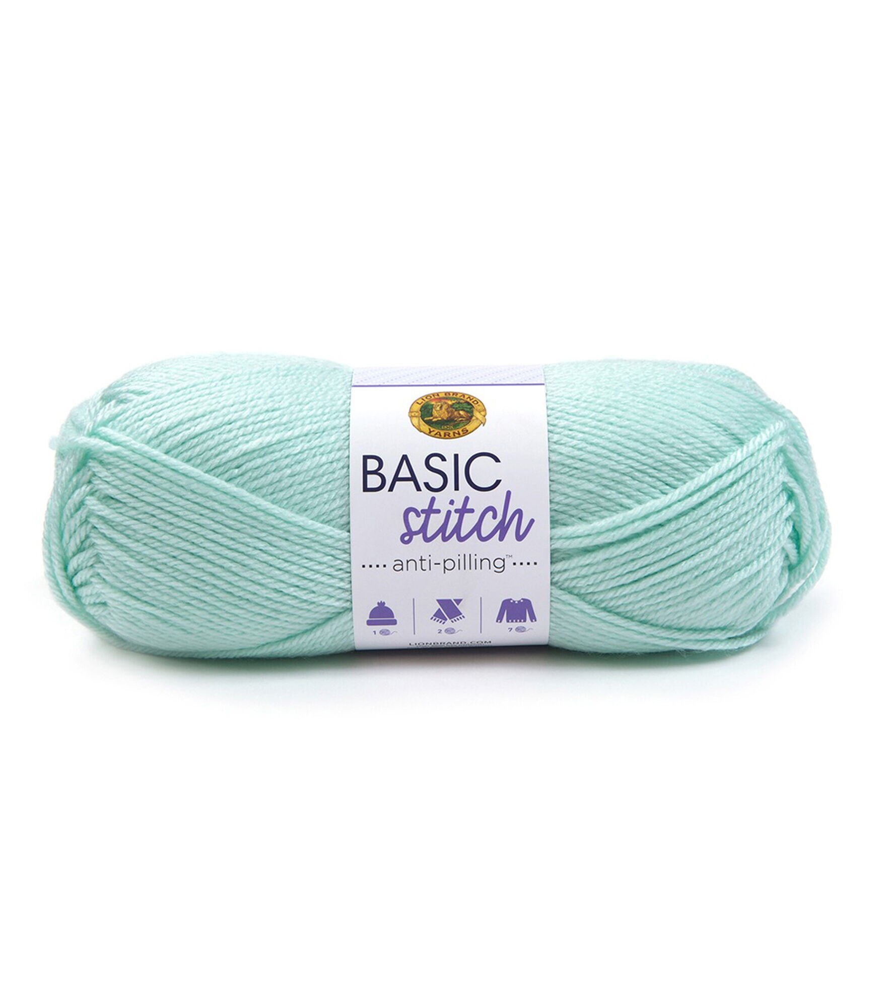 Lion Brand Basic Stitch Anti Pilling Worsted Acrylic Yarn, Frost, hi-res