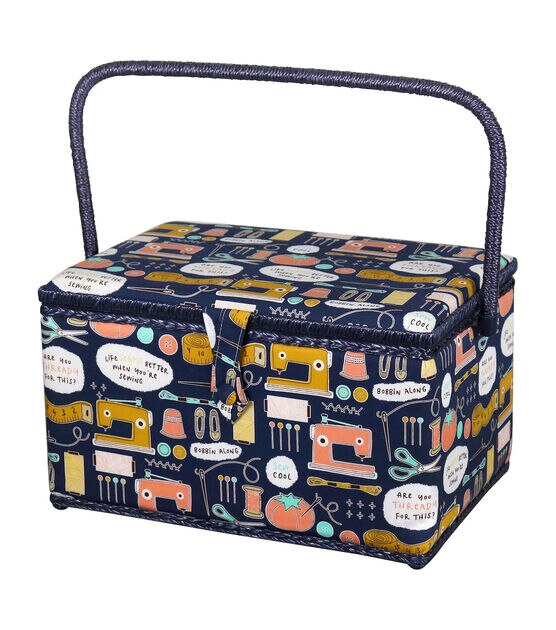 SINGER Extra Large Sewing Quotes Print Sewing Basket, , hi-res, image 6