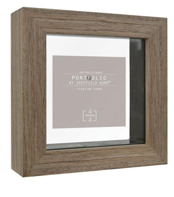 Sheffield Home 4" Brown Portfolio Casual Rustic Floating Frame