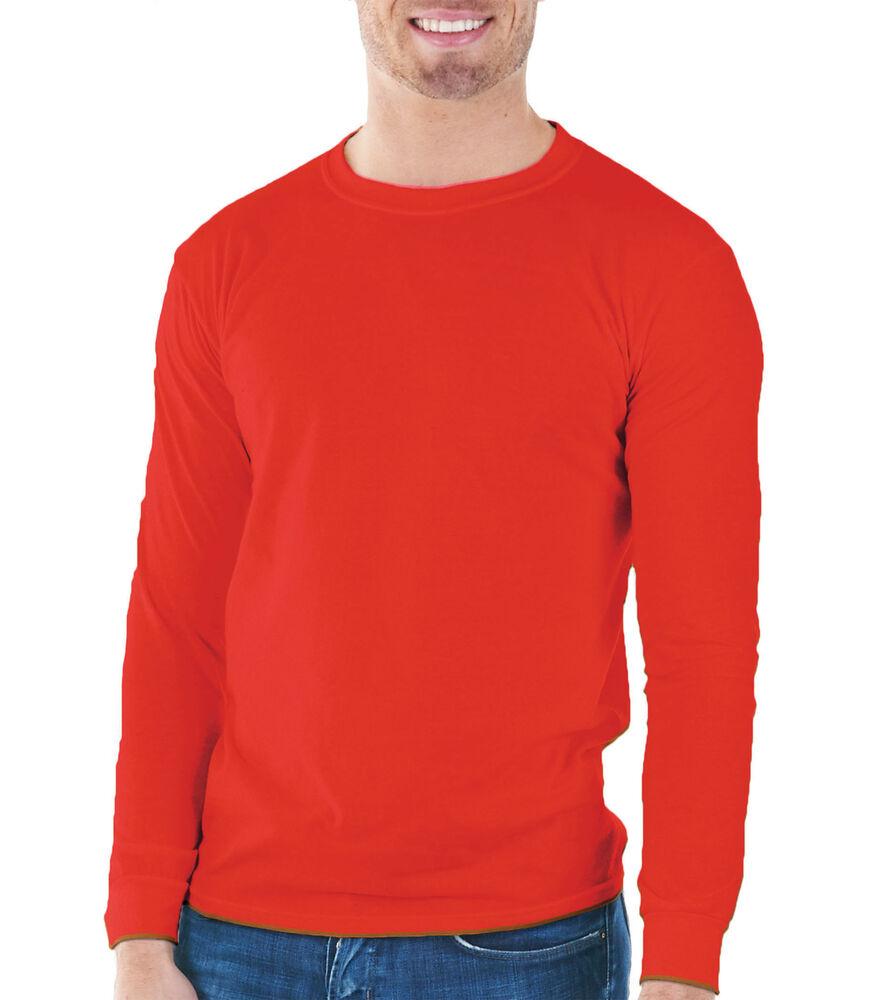 Gildan Adult Long Sleeve T-Shirt, Red, swatch