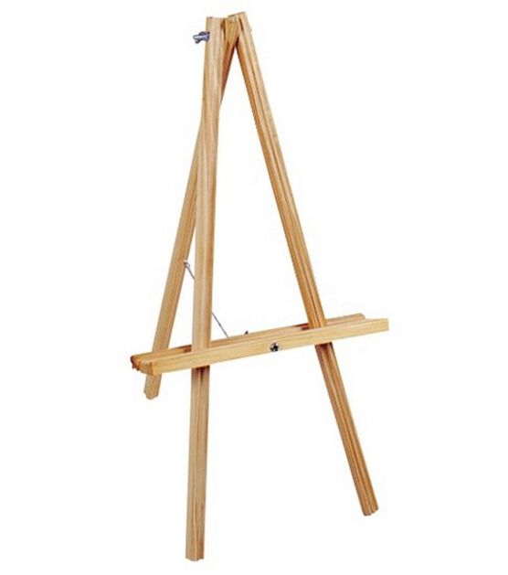 finenolo Wooden Painting Easel, Adjustable Easel for Canvas Wedding Signs, Holds Up to 48 inch, Art Easel for Adults Beginners Students Artist, Yellow