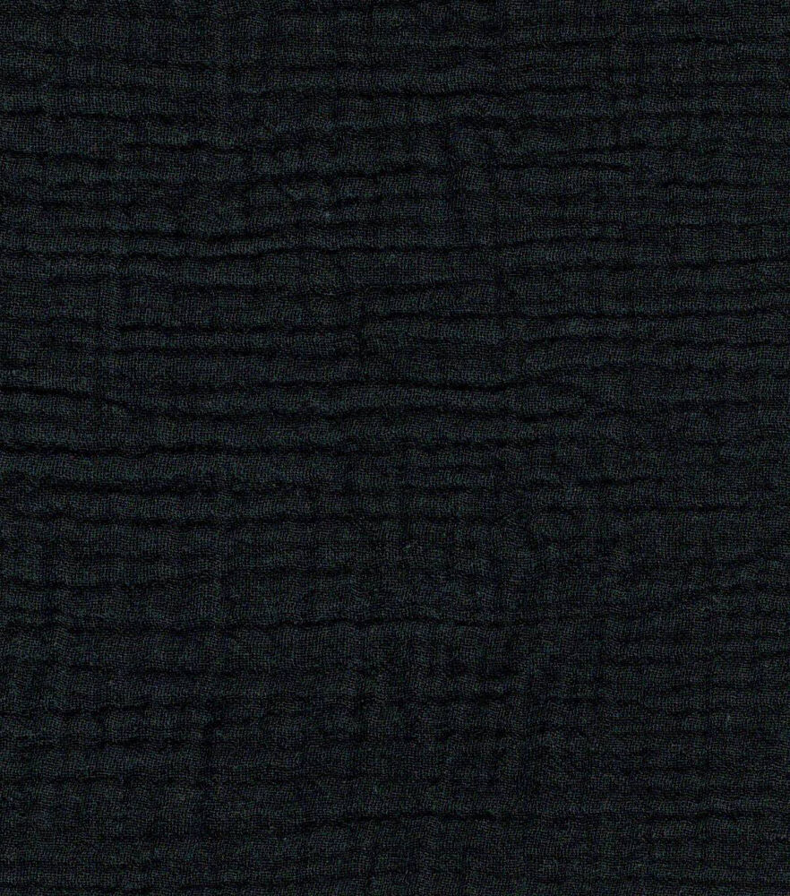 Solid Cotton Bubble Gauze, Black, swatch