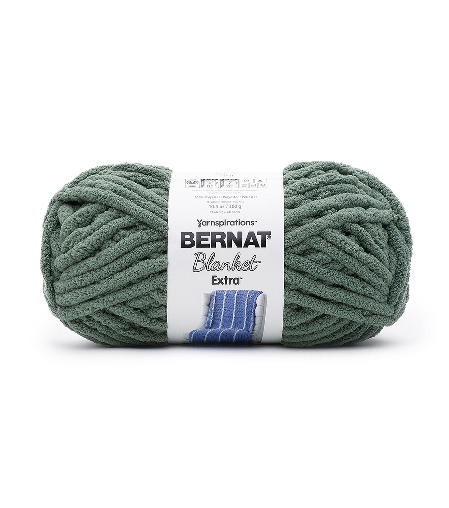 Bernat Blanket Extra 97yds Jumbo Polyester Yarn, Smoky Green, hi-res