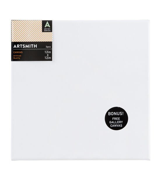 12" x 12" Artist Series Cotton Canvas Bonus Pack 3pk by Artsmith