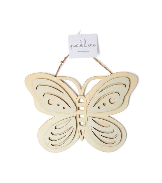 Park Lane 8in x 5.7in Laser Cut Unfinished Wood Butterfly Wall Decor