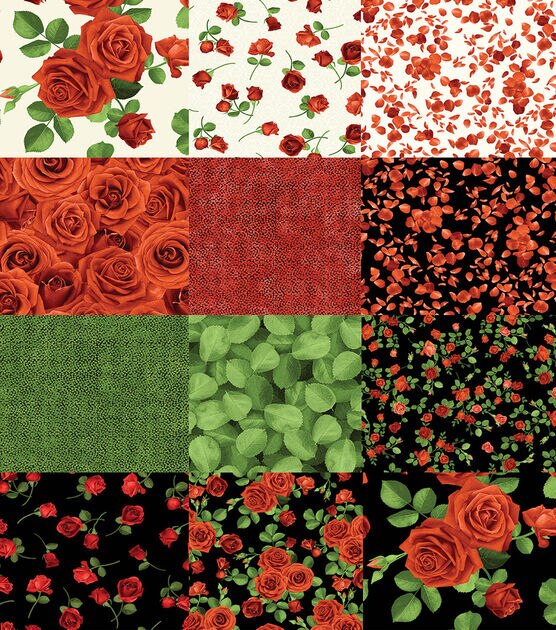 18" x 22" Hi Fashion Batik Rose Cotton Fabric Quarter Bundles 12pc, , hi-res, image 3