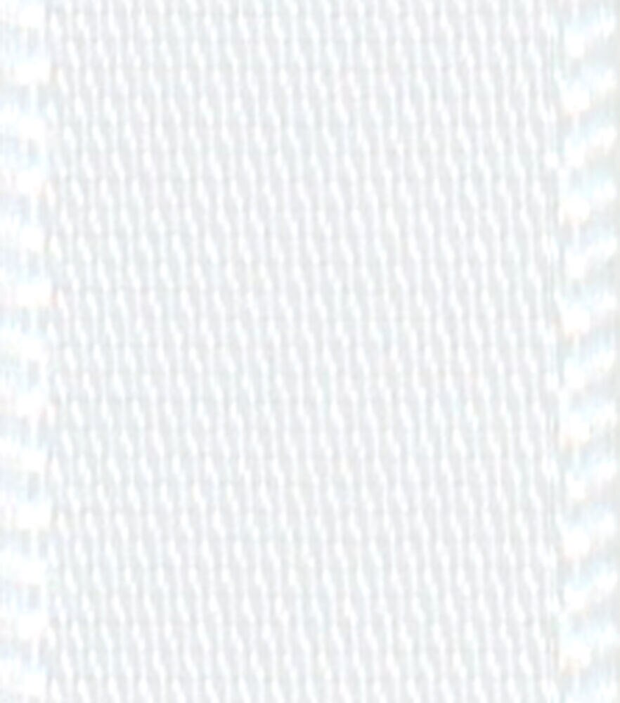 Offray 3/8"x21' Single Faced Satin Ribbon, White, swatch