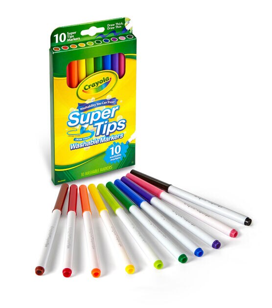 Crayola Washable Supertips Markers, Assorted - 10 count