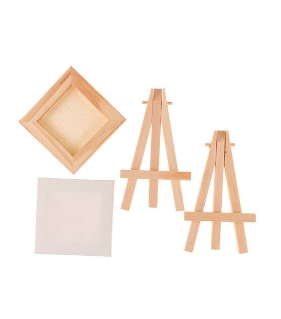 ARTEZA Mini Wood Display Easel, 8, Pack of 8, Art Supplies for Displaying  Small Canvases, Business Cards, or Photos