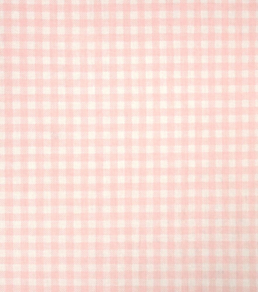 Buffalo Checks Quilt Cotton Fabric by Keepsake Calico, Pink And White, swatch, image 1