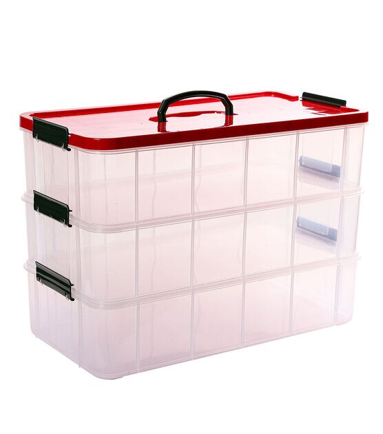 16 x 11 Christmas Latching Plastic Storage Bin - Christmas Decor Boxes & Storage - Seasons & Occasions