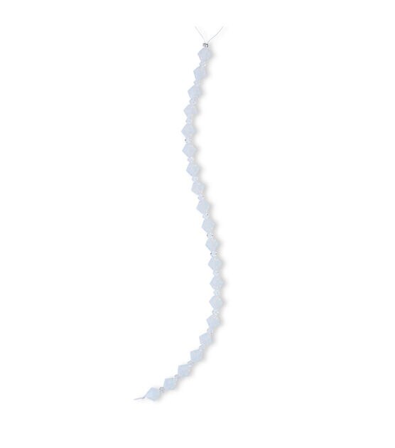 3mm x 6mm Opal White Preciosa Bicone Glass Bead Strand by hildie & jo, , hi-res, image 2