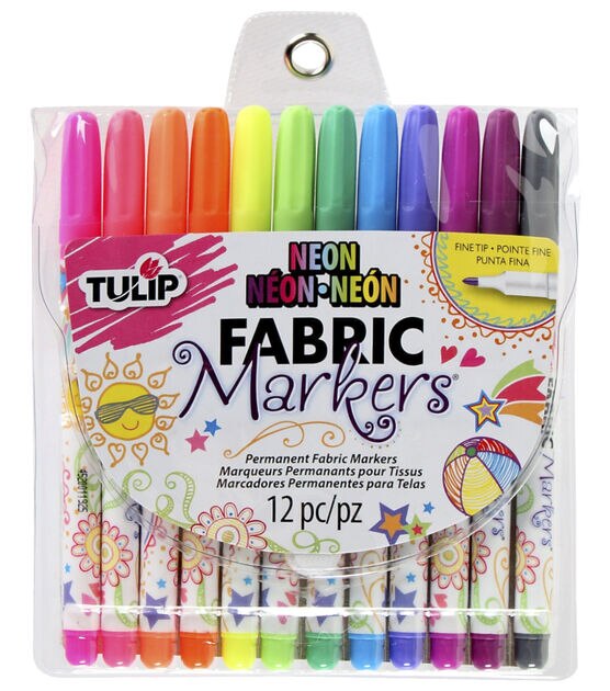 Tulip 6 Pack Opaque Fabric Markers Primary