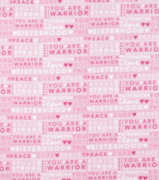 Pink Breast Cancer Awareness You Are A Warrior Anti Pill Fleece Fabric
