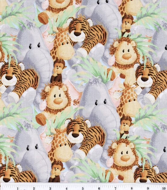 Fabric Traditions Jungle Babies Animal Nursery Cotton Fabric