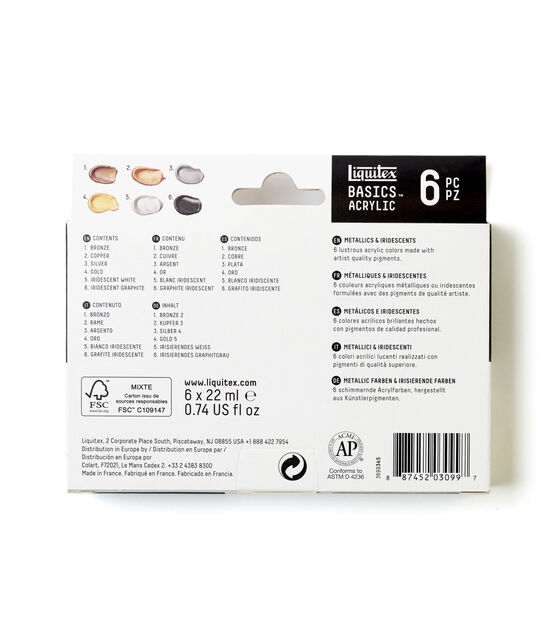 Liquitex Basics Acrylic Paint Set Metallic, , hi-res, image 8