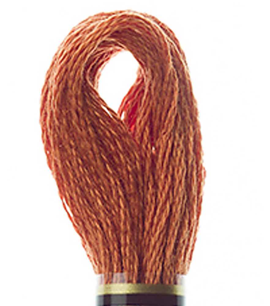 DMC 8.7yd Reds 6 Strand Cotton Embroidery Floss, 921 Copper, swatch, image 49