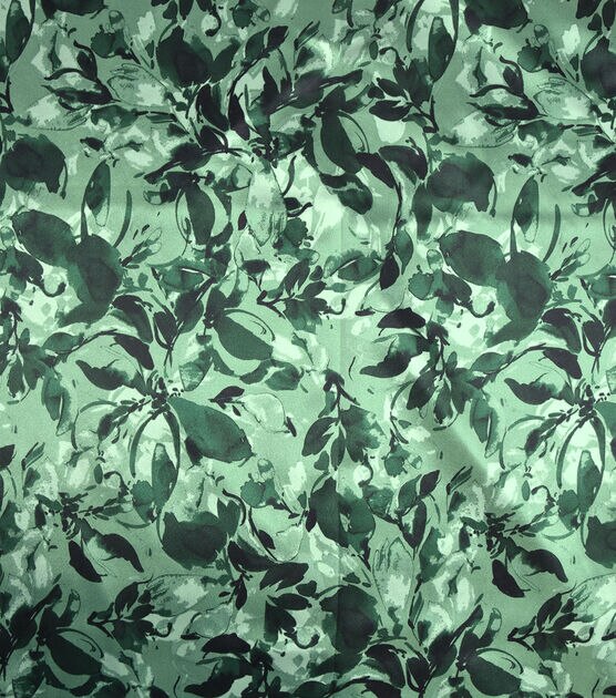 Green Intricate Floral Luxe Flannel Fabric by Joann