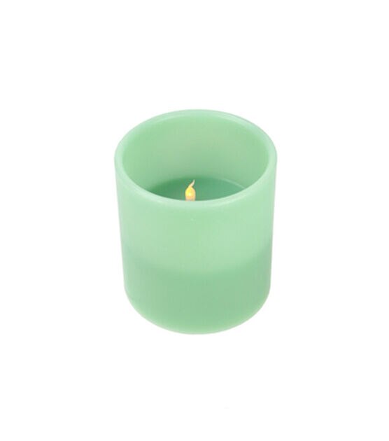 Northlight 6" LED Green 3 Wick Pillar Candle