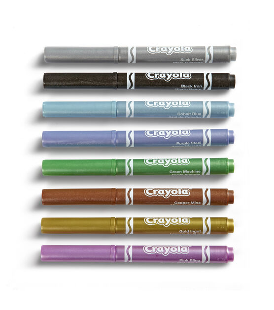 Crayola Metallic Outline Paint Markers - Metallic - 6 / Pack