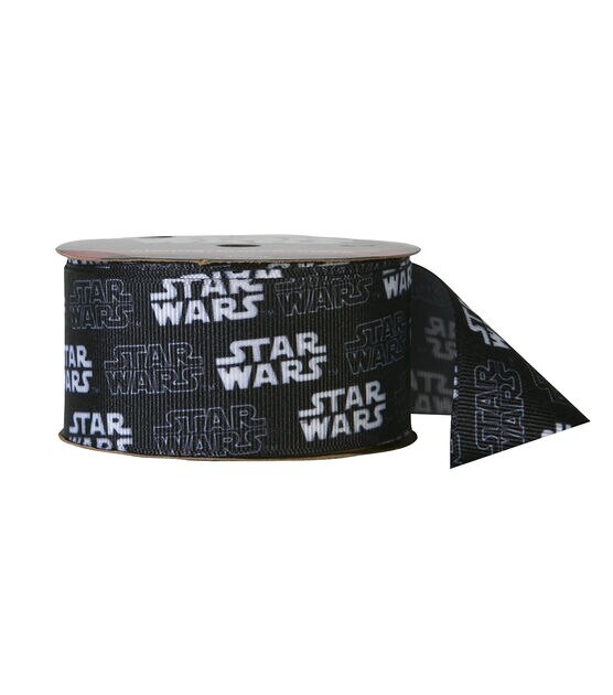 Offray Star Wars Ribbon 1-1/2X9'-Black & White