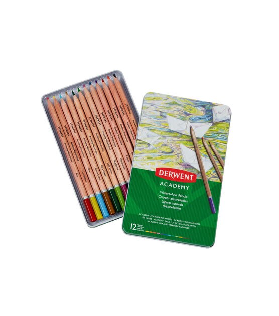 Derwent Academy Watercolor Pencil Set 12 Color Tin Set, , hi-res, image 20