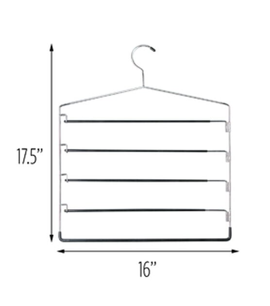 Honey Can Do 15" x 12" Chrome 5 Tier Swing Arm Pant Hangers 2pk, , hi-res, image 3