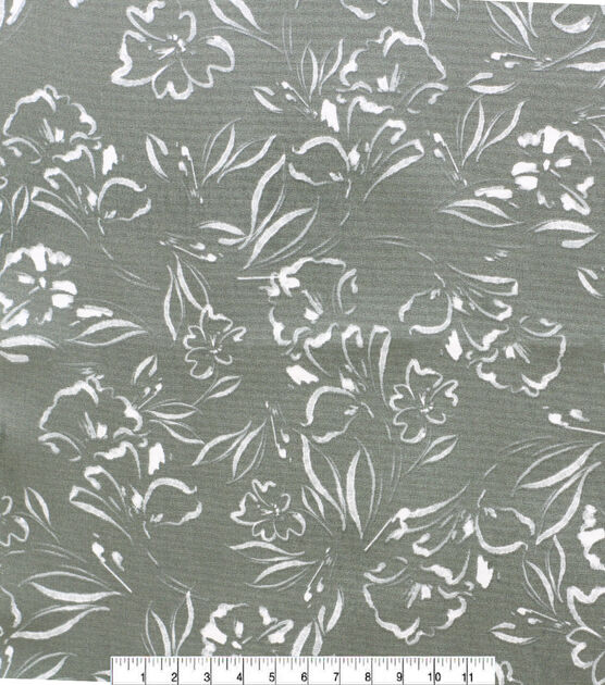 Bouquet Grey Print Outdoor Fabric, , hi-res, image 2