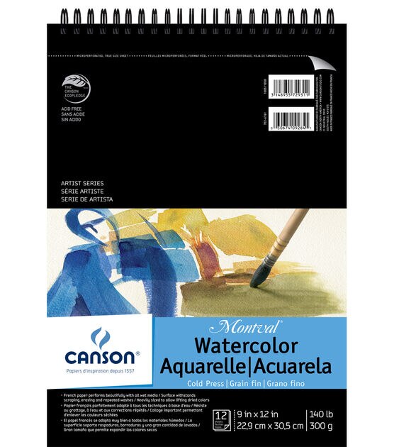 Canson Montval 9''x12'' Watercolor Double Wire Binded Paper Pad