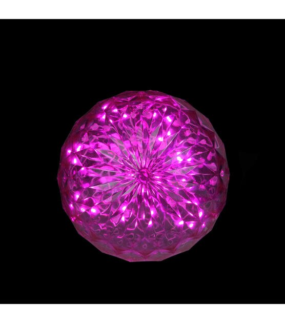 Northlight 6" Pink LED Crystal Hanging Outdoor Christmas Ornament, , hi-res, image 2