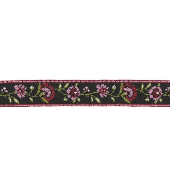 Simplicity Woven Band Trim 0.88'' Multi Flowers, , hi-res, image 2