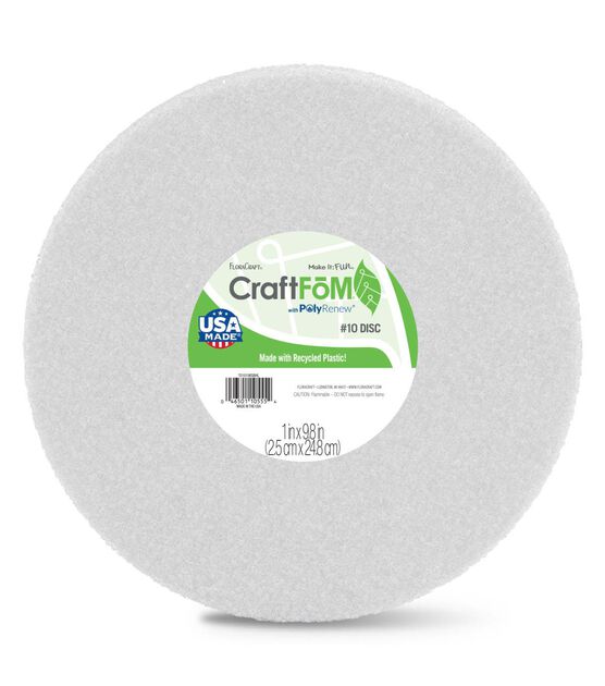 Floracraft Styrofoam Disc, White, 5.87 x 1.18