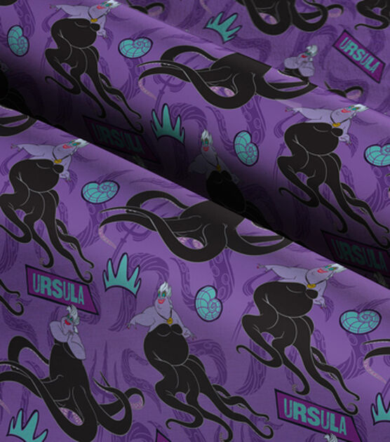 Disney Villains Ursula Sea Witch Cotton Fabric