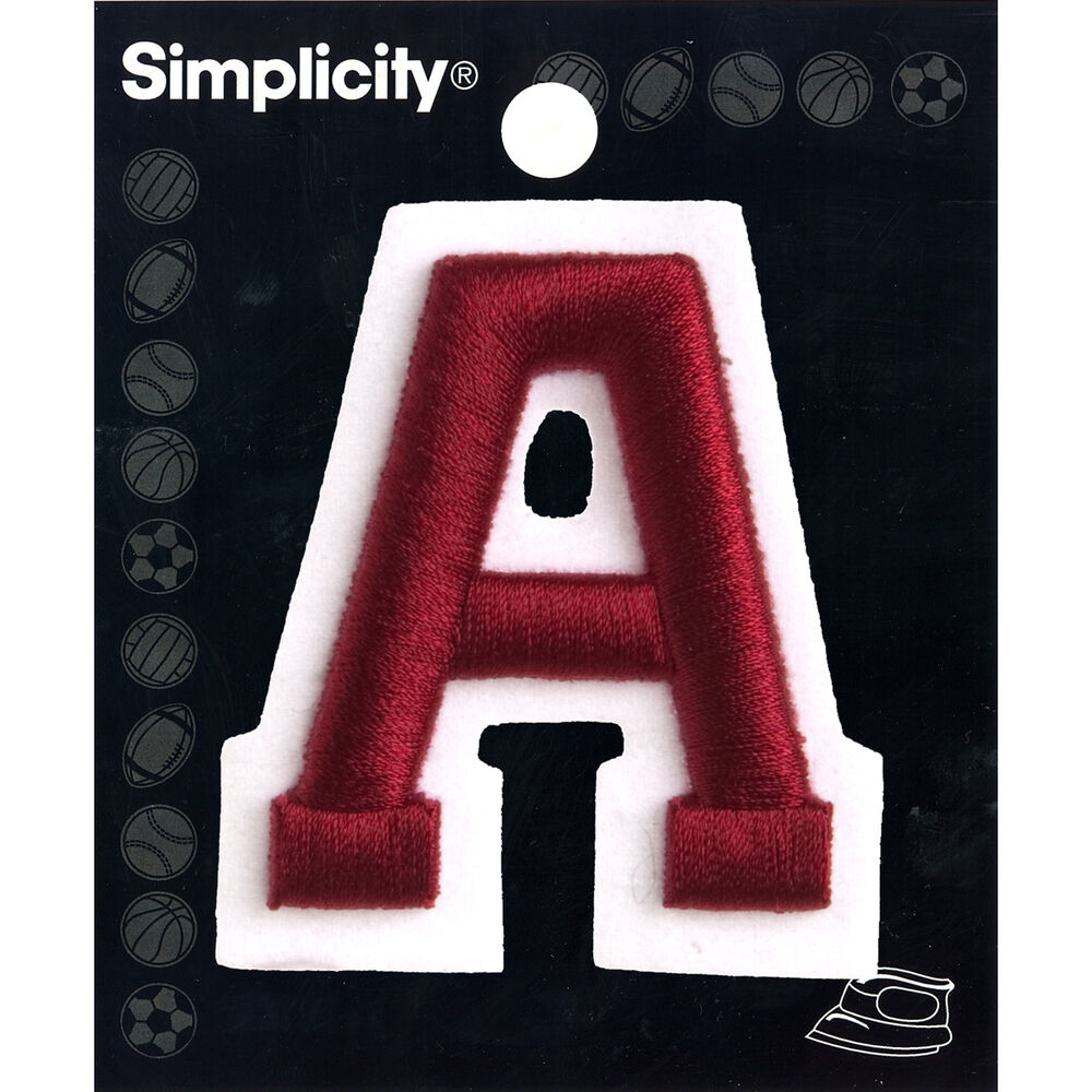 Singel Red Fabric Alphabet Letters Sew Iron On Patches Embroidered