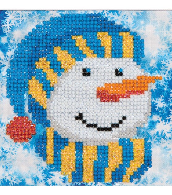 Diamond Dotz 7" x 7" Snowman Cap Pillow Facet Art Kit