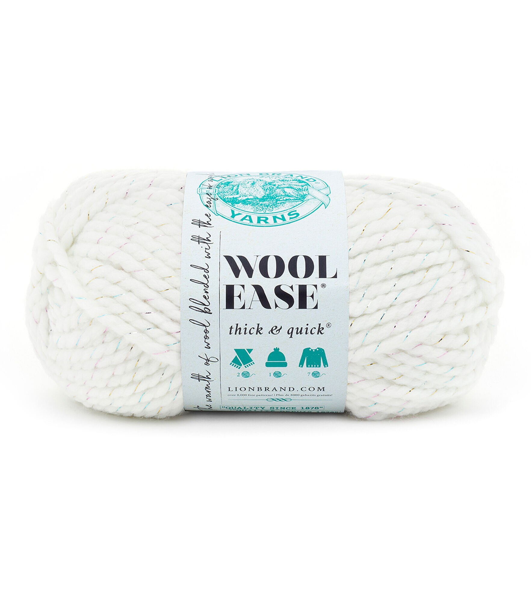 Lion Brand Yarn Wool-Ease - Ovillo de lana reciclado, 1 unidad, color crema
